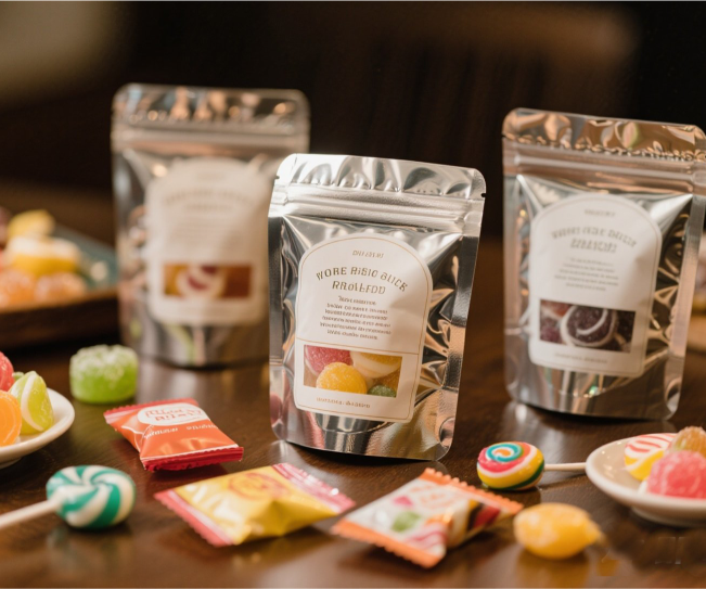 stand up pouch for confection packaging