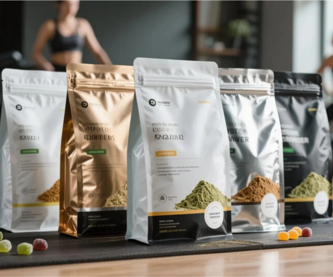 flat bottom pouch supplements packaging