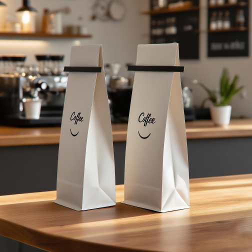 coffee pouch with tin tie